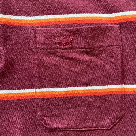 Mens Striped Long Sleeves Polo Shirt Large - Picture 5 of 10